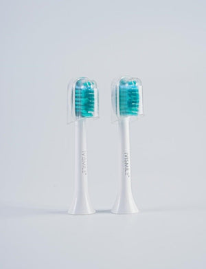 White 03TB Electric Toothbrush Replacement Heads 2-Pack - Blue Light Whitening Sonic Cleaning Brush Heads for Smart Toothbrushes