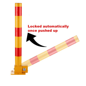 Red Parking Bollard Locker | Key Alike Lock | Fold Down Vehicle Security Barrier