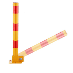 Fold Down Parking Lock | Red | Vehicle Security Barrier with Bollard Locker