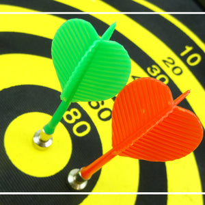 17" Magnetic Roll-Up Dart Board with 6 Darts | Double-Sided Game