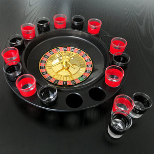 Wine Game | Shot Drinking Roulette Set with Casino Spin Glass Shot Party Bar Game