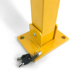 Square Fold Down Parking Post | Heavy Duty Security Barrier | 3 Keys Included