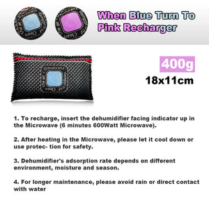 Car Dehumidifier Moisture Absorber Bag | Windscreen & Microwave Dryer | Reusable Air Purifier