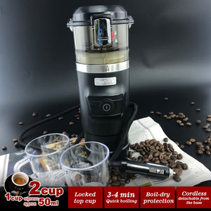 12V Car Espresso Moka Coffee Maker Set | Espresso in Car | 2 Cups Included
