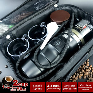 12V Car Espresso Moka Coffee Maker Set | Espresso in Car | 2 Cups Included