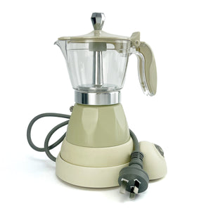 Latest Styles Electric Aluminum Espresso Moka Coffee Maker | 3 Cups | Italian Classic | Cream Finish