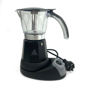 Black Electric Moka Coffee Maker | Espresso Machine | 6 Cups | Auto Power | Italian Classic