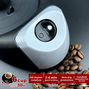 Silver Electric Moka Coffee Maker | Espresso Machine | 6 Cups | Auto Power | Italian Classic