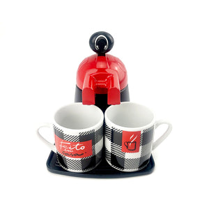 Red Mini Espresso 2-Cup Ceramic Coffee Maker | Moka Coffee Maker | Italian Classic Design
