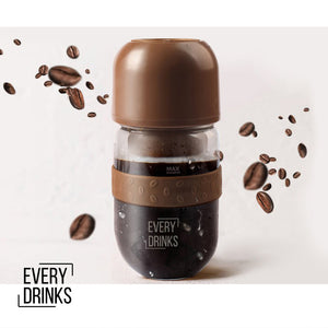 Brown All-in-1 Anywhere Portable Drip Pour Over Coffee Maker + Electric Grinder + Juice Blender | Freshly Ground Coffee