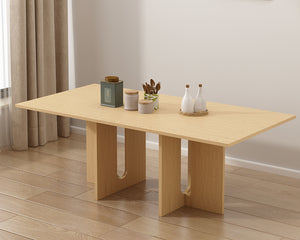 Dining Table | Oak Melamine Finish | 6 Seater | Modern Rectangular Dining Room Table