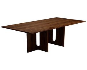Dining Table | Walnut Melamine Finish | 8 Seater | Large Rectangular Dining Room Table