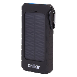 Brillar 8000mAh Solar USB Power Bank | 200 Lumens LED Torch