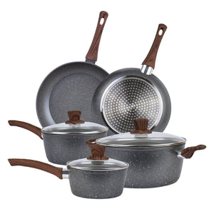 5-Piece Non-Stick Marble Coating Cookware Set | Saucepan, Casserole, Fry Pan
