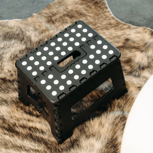 Stool | Portable Plastic Foldable Chair | Outdoor Bathroom Kitchen | Adult | Kids | Black