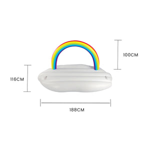 Lazy Dayz Inflatable Rainbow Cloud Float | 185cm | Fun Pool & Beach Lounger