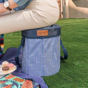 Lazy Dayz Insulated Cooler Stool | Makena Design | Portable Beverage Cooler & Seat