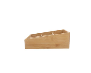 Bamboo Storage Box | 4 Slots | Versatile Organizer for Home & Office