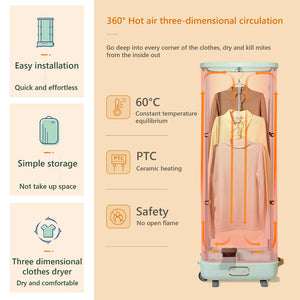 Foldable Clothes Dryer | Hoper Layer | Household Quick Drying | Portable Dryer | Mites Removal | Energy-Efficient