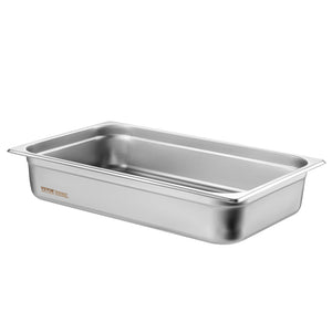 Hotel Pans 6 Pack | Full Size 4" Deep Stainless Steel Anti-Jam Steam Table Pans