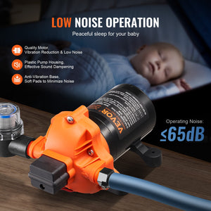 Diaphragm Pump 3.5GPM | 13.25L/min | 3-Chamber Water Pump with Pressure Switch