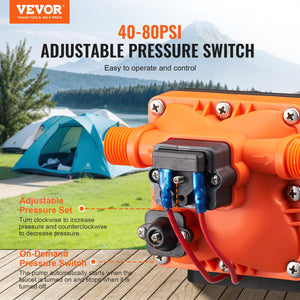 Diaphragm Pump 3GPM | 11.36L/min | 4-Chamber Water Pump with Pressure Switch
