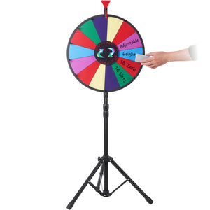 Prize Wheel | 18" Tabletop Color Wheel with Folding Tripod & 14 Dry-Erase Slots