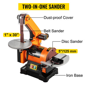 Belt & Disc Sander | 300W 1"x30" Belt with Disc | Variable Speed Grinder
