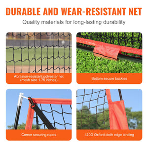 Baseball Practice Net | 7x7ft Portable Training Net with Strike Zone, Ball, Tee & Collector | Softball & Baseball Use