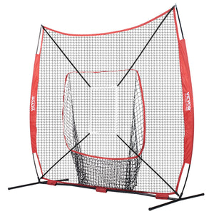 Baseball Practice Net | 7x7ft Portable Training Net with Strike Zone, Ball, Tee & Collector | Softball & Baseball Use
