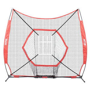 Baseball Practice Net | 7x7ft Portable Hitting, Pitching & Catching Net with Strike Zone | Softball & Baseball Trainer