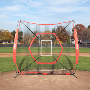 Baseball Practice Net | 7x7ft Portable Hitting, Pitching & Catching Net with Strike Zone | Softball & Baseball Trainer