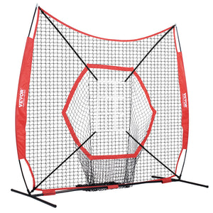 Baseball Practice Net | 7x7ft Portable Hitting, Pitching & Catching Net with Strike Zone | Softball & Baseball Trainer