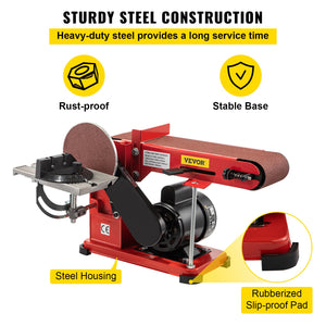 Belt & Disc Sander | 4"x36" Belt, 6" Disc Combo | 375W Adjustable Bench Grinder with Rubber Feet