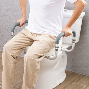 Raised Toilet Seat 88.9mm | Aluminum Handrail & EVA Padding | 136kg Capacity
