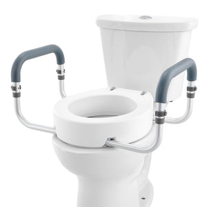 Raised Toilet Seat 88.9mm | Aluminum Handrail & EVA Padding | 136kg Capacity