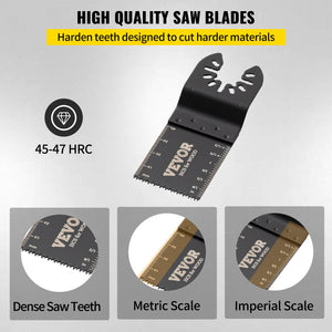 Oscillating Saw Blades | 100-Piece Quick Release Multi-Tool Kit | For Wood, Plastic, Compatible with Dewalt, Bosch, Makita