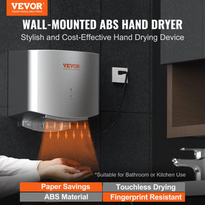 Commercial Hand Dryer 1400W | Automatic High-Speed Warm Air | Low Noise Design
