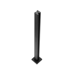 Glass Clamp Railing Bracket | 37.4"H for 0.39"–0.47" Glass Panels | Black Finish