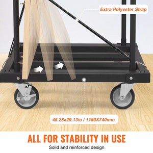 Drywall Cart 1800lbs Capacity | 45.28"x29.13" Deck | Heavy Duty Panel Dolly with 5" Swivel Wheels | For Sheetrock, Lumber & Wall Panel Handling
