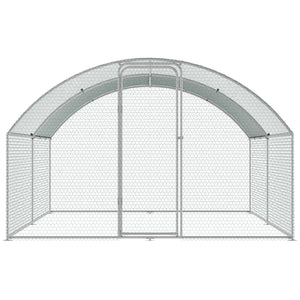 Large Metal Chicken Coop 9.8x12.9x6.5ft | Walk-In Poultry Run with Cover