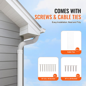 Mini Split Line Set Cover 76.2mm W x 2270mm L | PVC Decorative AC Pipe Cover Kit with 2 Straight Ducts & Full Components | Paintable | White