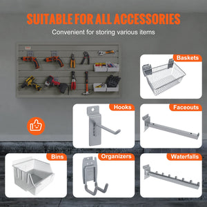 Slatwall Panels 121.9x30.48cm Gray | Set of 2 Heavy Duty Garage & Retail Display Panels