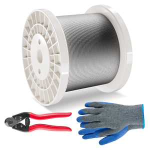 Stainless Steel Cable | T316 3.18mm 7x7 Wire Rope | 182.3m for Railing & Rigging