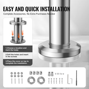 Outdoor Handrail 39.4" | 2 Crossbar Stair Railing for Porch & Deck Steps