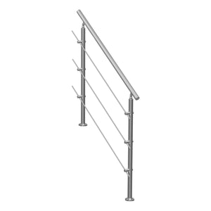 Handrails for Outdoor Steps 47.2" | 3 Crossbars | Porch & Deck Stair Railing
