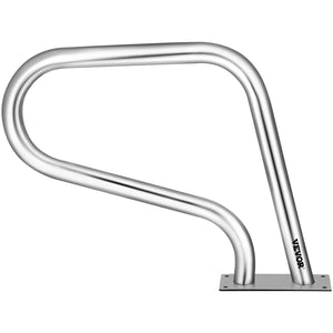 Pool Rail 32x23cm | 304 Stainless Steel Swimming Pool Handrail | 250lbs Capacity | Silver with Blue Grip Cover & Install Kit