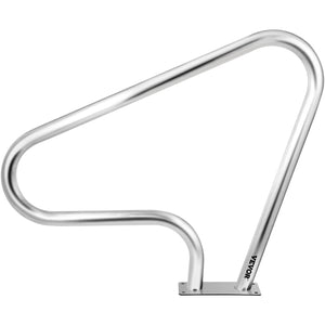 Pool Rail 39x32cm | 304 Stainless Steel Swimming Pool Handrail | 250lbs Capacity | Silver with Blue Grip Cover & Install Kit