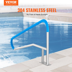 Pool Handrail | 55x32" Stainless Steel Spa Rail with Base Plate