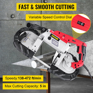 Portable Band Saw | 127mm Deep Cut Variable-Speed 220V Handheld